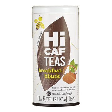 The Republic Of Tea — Hicaf Breakfast Black Tea, 50 Tea Bags, High In Caffeine