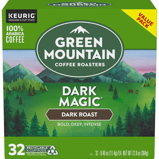 Green Mountain Coffee Roaster Dark Magic Keurig Single-Serve K-Cup Pods, Dark Roast Coffee, 32 Count