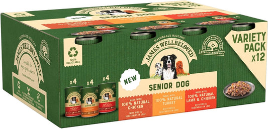 James Wellbeloved Senior in Loaf 12 Cans, Hypoallergenic Wet Dog Food, Pack of 1 (12 x 400 g)?438696
