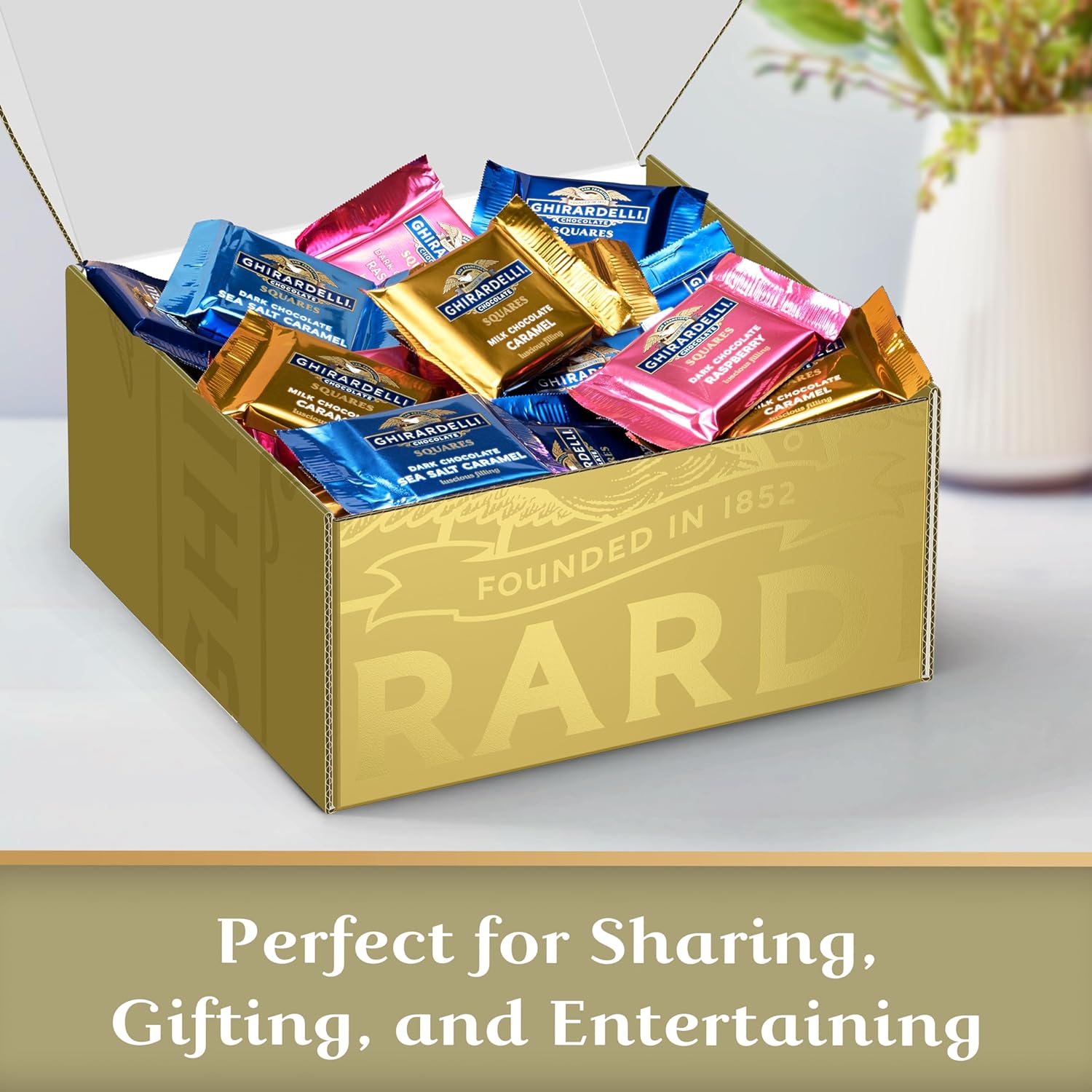 Ghirardelli Premium Chocolate Assortment Squares Gift Box, 29.6 Oz