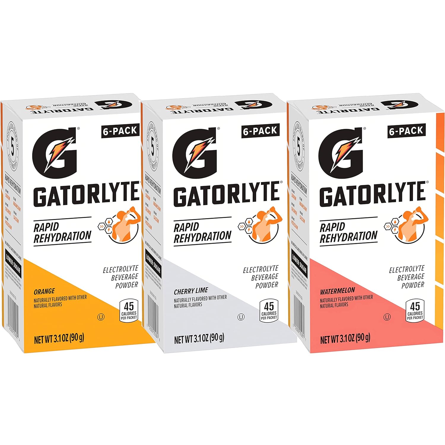 Gatorlyte Rapid Rehydration Electrolyte Beverage, Variety Pack, Lower Sugar, Specialized Blend of 5 Electrolytes, No Artificial Sweeteners or Flavors, 18 pack, 1 pack mixes with 16.9oz (500ml) water