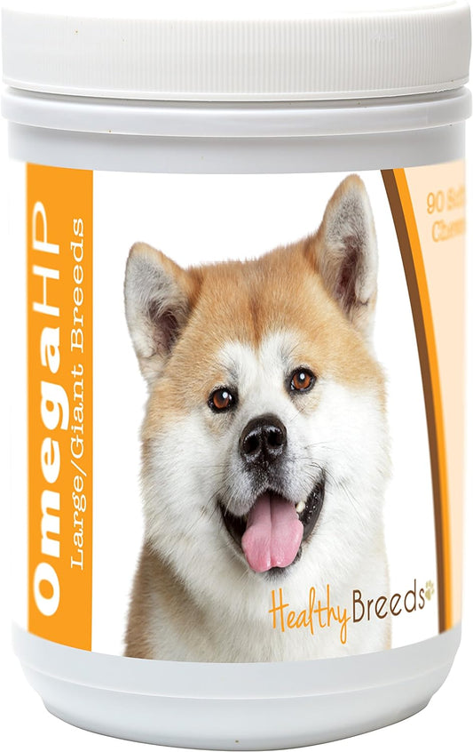 Healthy Breeds Akita Omega HP Fatty Acid Skin and Coat Support Soft Chews 90 Count : Pet Supplies