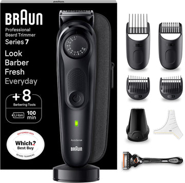 Braun Beard Trimmer Series 7 & Hair Clippers With Gillette Proglide Men'S Razor, 40 Length Settings, Gifts For Men, 100-Min Runtime, Bt7440, Silver