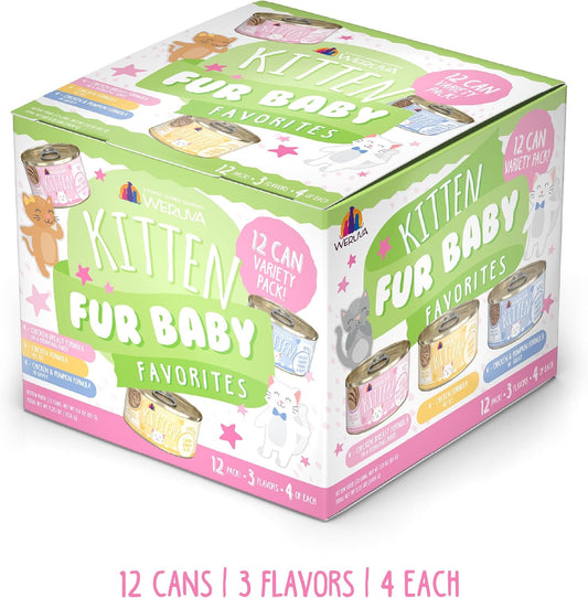 Weruva Kitten, Fur Baby Favorites Variety Pack, 3Oz Can (Pack Of 12)