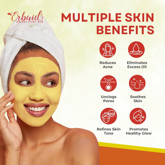 Sulfur Face Mask – All Natural Brightening Facial Clay Mask Powder – Glowing Skincare For Acne, Spots, Scars, Oily Skin – Acne Treatment Absorbs Excess Oil And Unclogs Pores, Made In Usa
