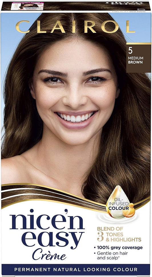 Clairol Nice'N Easy Permanent Colour + Root Touch Up (5 Medium Brown)