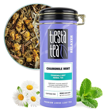 Tiesta Tea - Chamomile Mint | Chamomile Mint Herbal Tea | Premium Loose Leaf Tea Blend |Caffeine Free Herbal Tea | Make Hot Or Iced Up & 50 Cups - 2Oz Refillable Tin Can