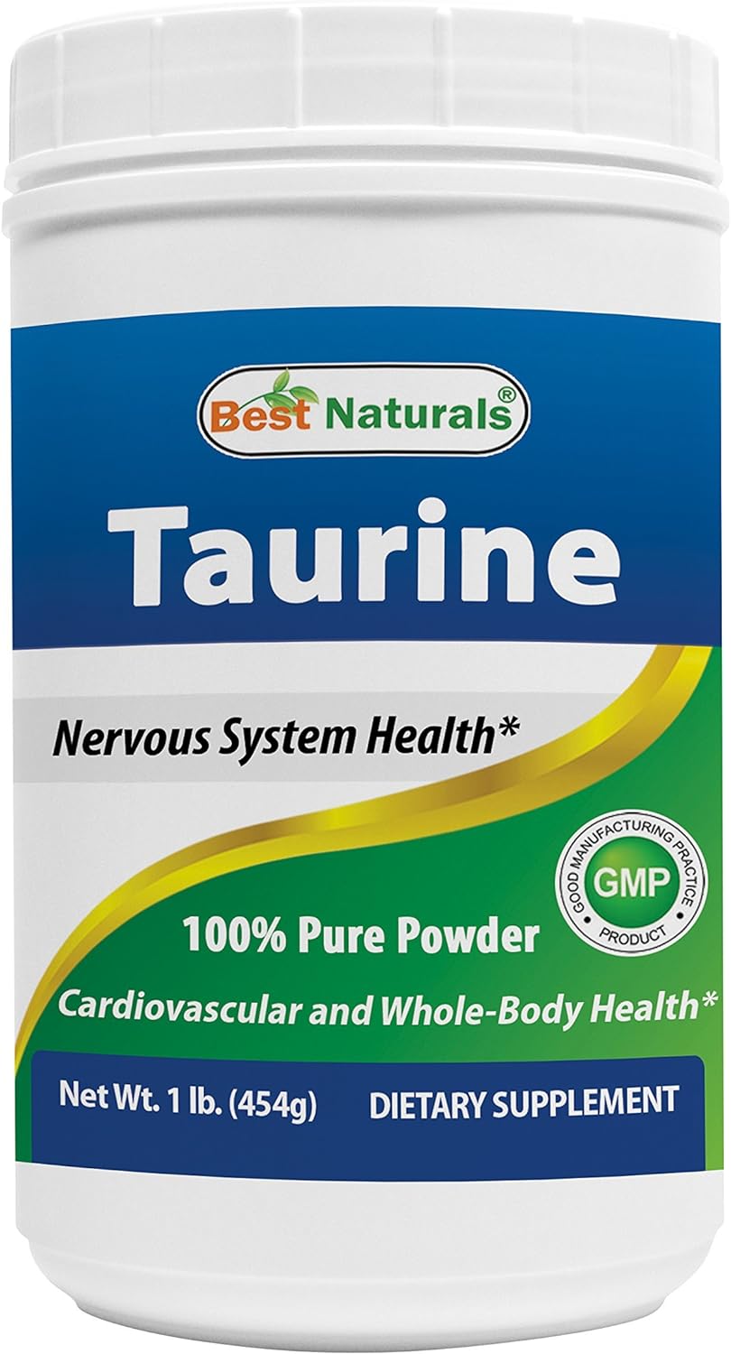 Best Naturals 100% Pure Taurine Powder Free Form - Taurine 1000mg per Serving - 1 Lb (454 gm) (1 LB (Pack of 1))