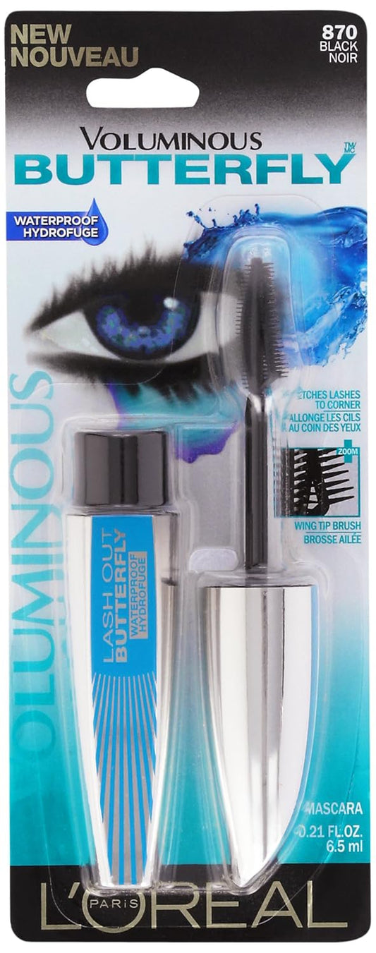 L'Oreal Paris Voluminous Butterfly Mascara, Waterproof, Black, 0.22 Fl. Oz., 1 Count