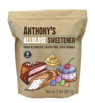 Anthony'S Allulose Sweetener, 2 Lb, Batch Tested Gluten Free, Keto Friendly Sugar Alternative, Zero Net Carb, Low Calorie