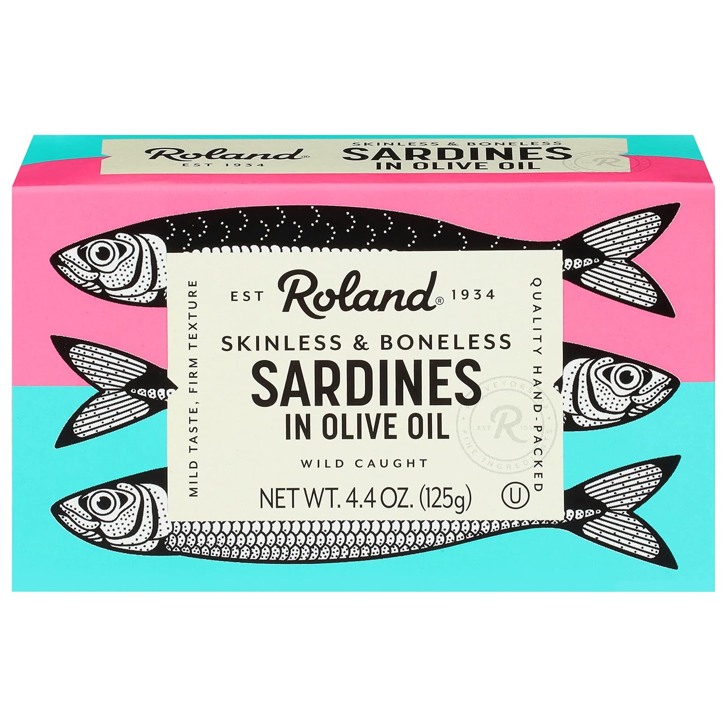 Roland Foods Sardines In Olive Oil, Skinless And Boneless, 4.4 Ounce Tin, 10 Count(Pack Of 2)