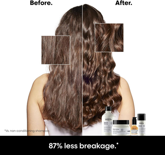 L’Oréal Professionnel Metal Detox Shampoo, Prevent Breakage & Colour Fade From Hard Water, Prevent Damaged Hair, Sulphate-Free & Vegan, Refill