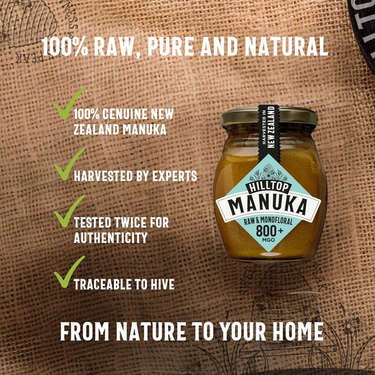 Hilltop Honey - Manuka Mgo 800+ - Monofloral - New Zealand - 225G