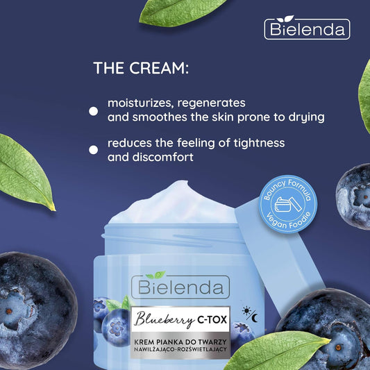 Blueberry C-Tox - Moisturizes Regenerates And Smoothes The Skin Prone To Drying Reduces The Feeling Of Tightness And Discomfort - Blueberry C-Tox Cream - Foam Moisturizing And Brightening - 40 G
