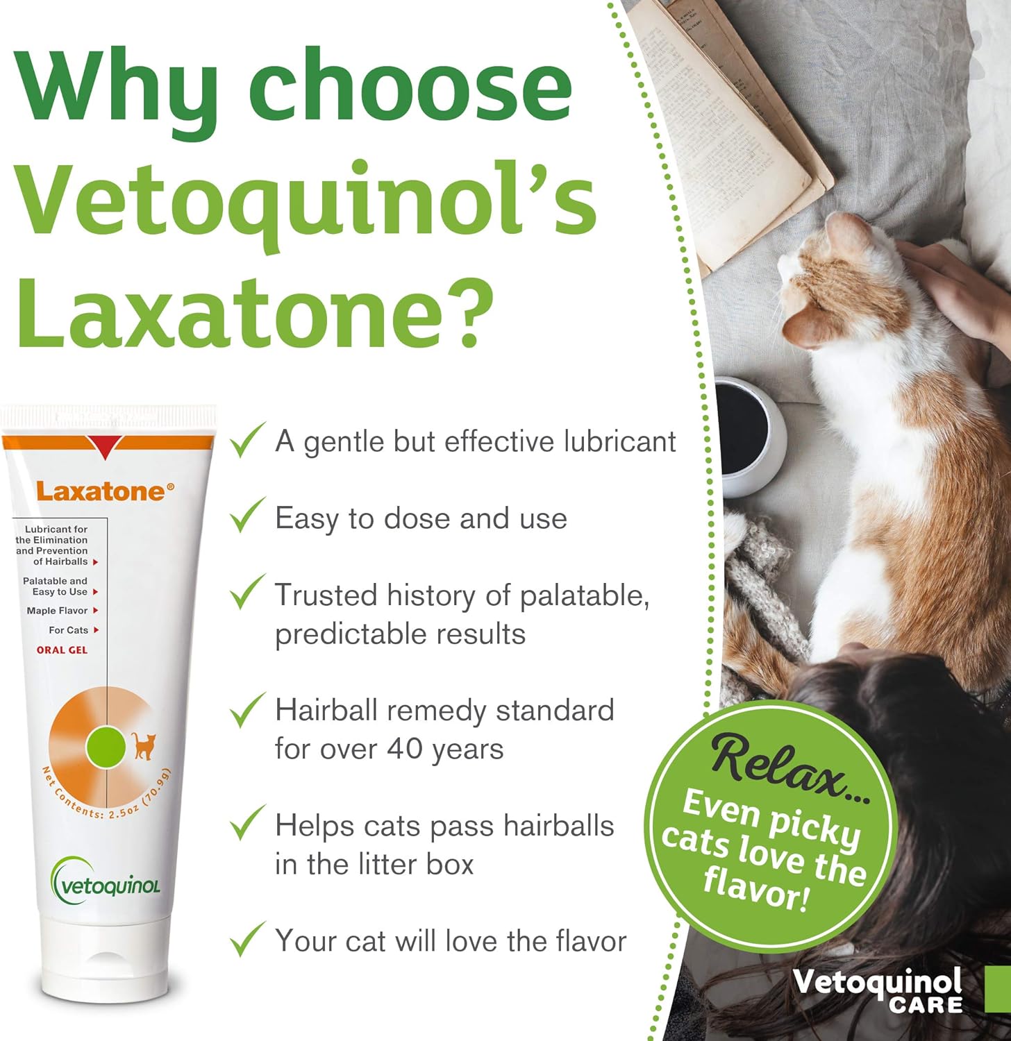 Vetoquinol Laxatone: Oral Hairball Lubricant Gel for Cats – Maple Flavored, 2.5oz : Cat Hairball Remedies : Pet Supplies