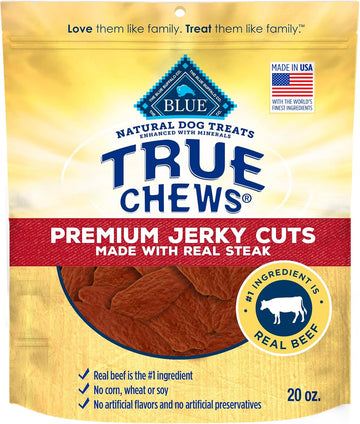 Blue Buffalo True Chews Premium Jerky Cuts Dog Treats, Made In The Usa With Natural Ingredients, Beef, 20-Oz. Bag