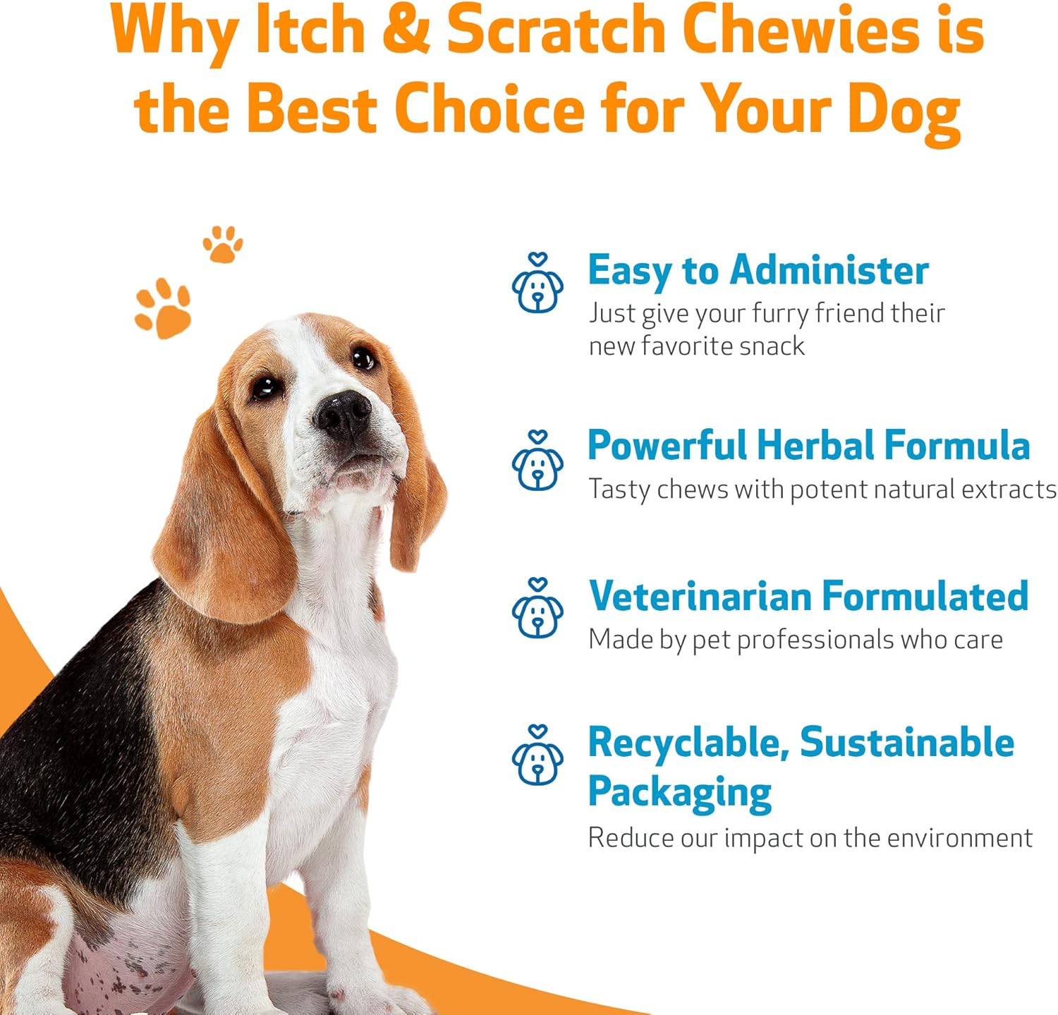 Pet Wellbeing Itch & Scratch Chewies or Dogs - Vet-Formulated - Itchy Skin & Paws, Hot Spots, Redness - 90 Soft Chews : Pet Supplies