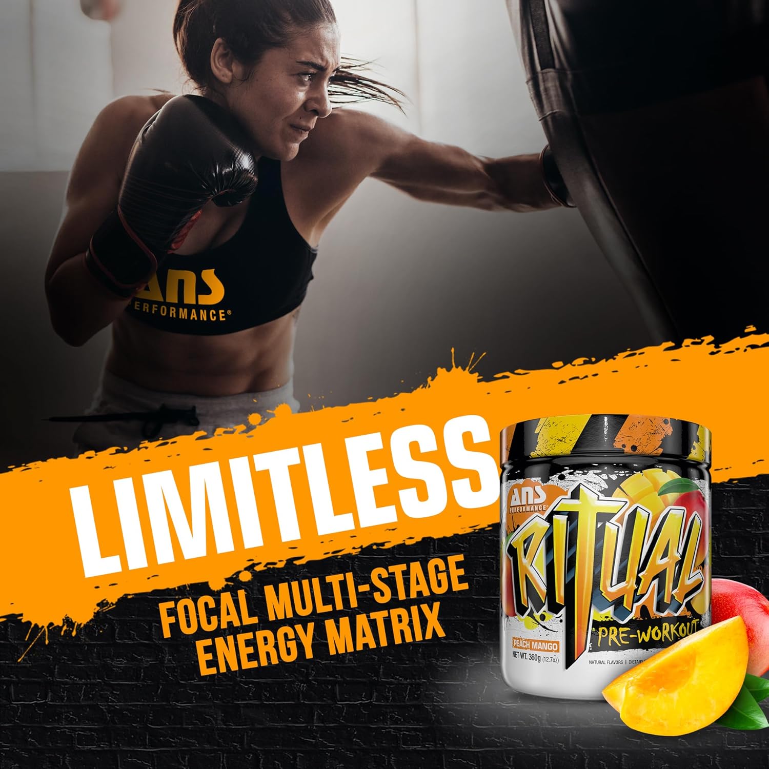 Ritual Pre Workout (30 Servings, 12.7 Oz) - Complete Preworkout Formula - Energy, Focus, & Strength - Increase Power Output & Workout Volume - Endurance & Stamina (Peach Mango)
