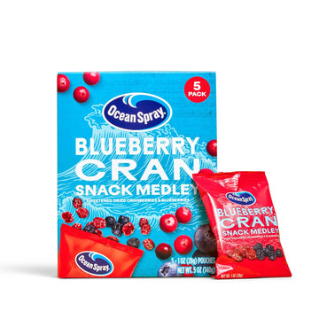 Ocean Spray® Blueberry Cran™ Snack Medley, Cranberry And Blueberry Dried Fruit Snack, 1 Oz Pouches, 5 Count