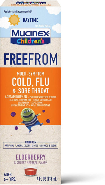 Mucinex Children'S Liquid - Freefrom Multi-Symptom Cold, Flu & Sore Throat 4Oz, 1 Pack