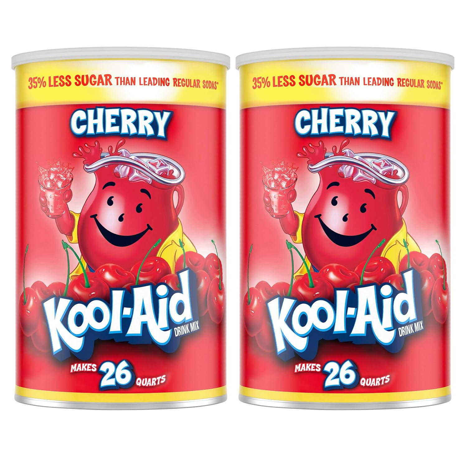 Kool-Aid Caffeine Free Jumbo Cherry Sweetened Powdered Drink Mix 2 Count 63 Oz Canisters