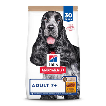 Hill'S Science Diet Adult 7+, Senior Adult 7+ Premium Nutrition, Dry Dog Food, No Corn, Wheat, Soy Chicken & Brown Rice, 30 Lb Bag
