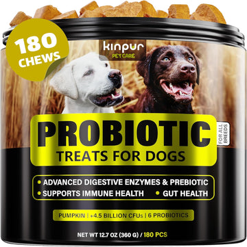 Probiotics For Dogs - Dog Probiotics And Digestive Enzymes For Small, Medium And Large Dogs - Support Gut Health, Itchy Skin, Allergies, Yeast Balance, Immunity (180 Chews)