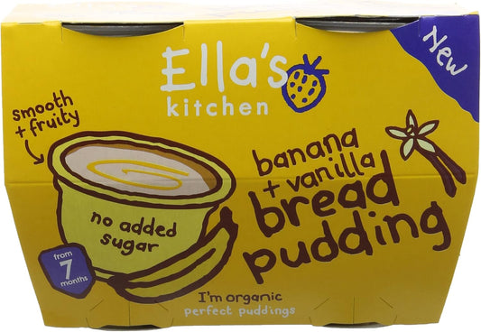 Ella'S Kitchen Organic Banana And Vanilla Bread Pudding, 4 X 80G