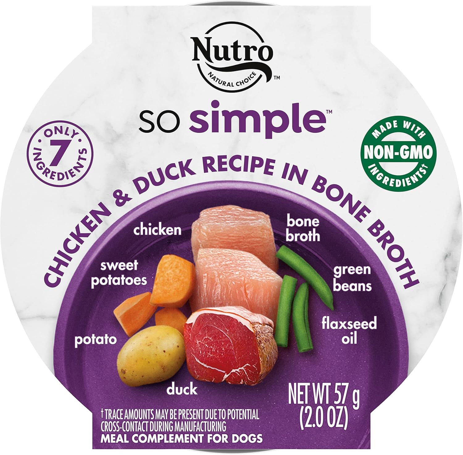 Nutro So Simple Meal Complement Wet Dog Food Chicken And Chicken & Duck Recipes In Bone Broth 10-Count Variety Pack, 2 Oz. Tubs
