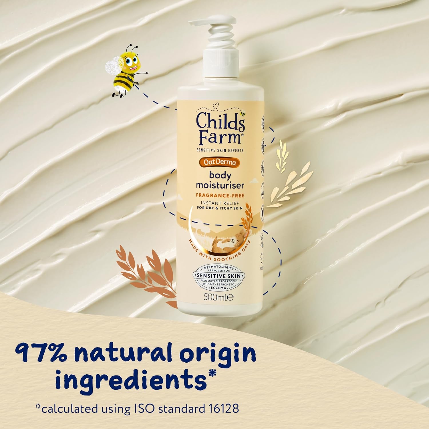 Childs Farm OatDerma Body Moisturiser, Fragrance Free, Soothing Hydration, Sensitive Skin, Emollient, Baby, Kids, 500ml : Amazon.co.uk: Beauty