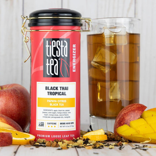 Tiesta Tea - Black Thai Tropical | Mango Citrus Black Tea | Premium Loose Leaf Tea Blends | High Caffeinated Black Tea | Make Hot Or Iced Tea & Brews Up To 50 Cups - 4.5Oz Refillable Tin