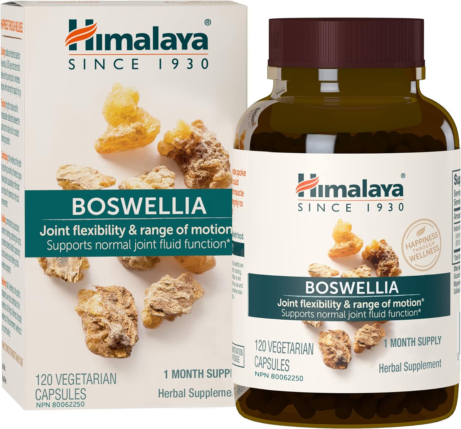 Himalaya Boswellia, Joint Support For Mobility And Flexibility, Promotes Tissue Preservation, 250 Mg, 120 Capsules, 1 Month Supply