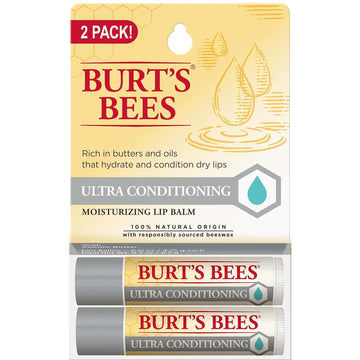 Burt'S Bees Lip Balm Mothers Day Gifts For Mom - Ultra Conditioning Lip Moisturizer Rich In Oils And Butters, Natural Origin Lip Care, 2 Tubes, 0.15 Oz