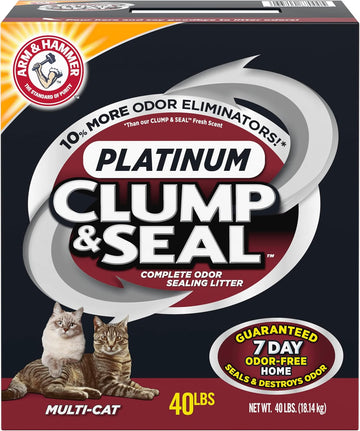 Arm & Hammer Clump & Seal Platinum Cat Litter, Multi-Cat, 40 Lbs (Pack Of 1)