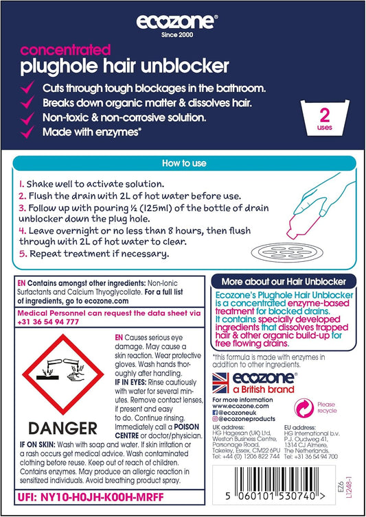 Ecozone Plughole Hair Unblocker