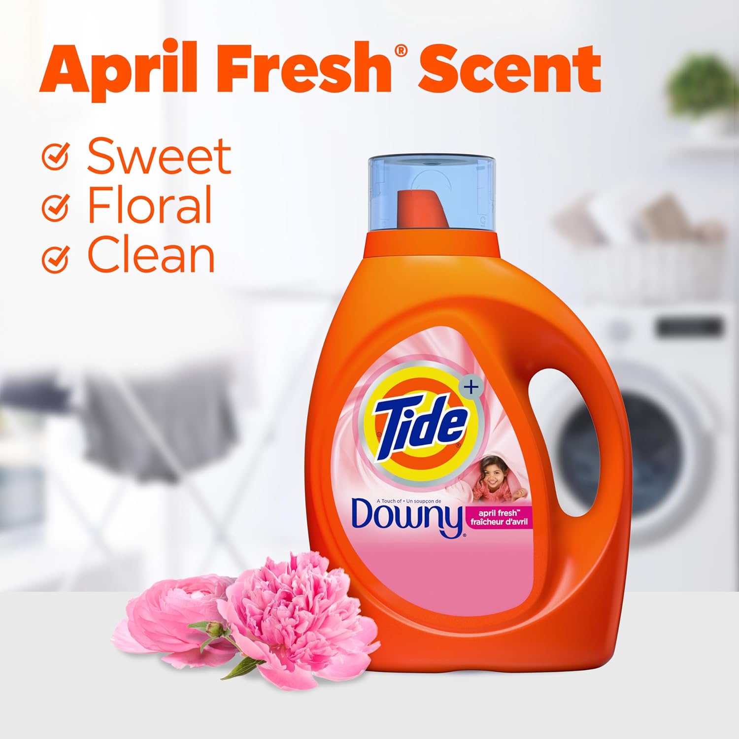Tide With Downy Laundry Detergent Liquid Soap, High Efficiency (He), April Fresh Scent, 59 Loads 92 Fl Oz