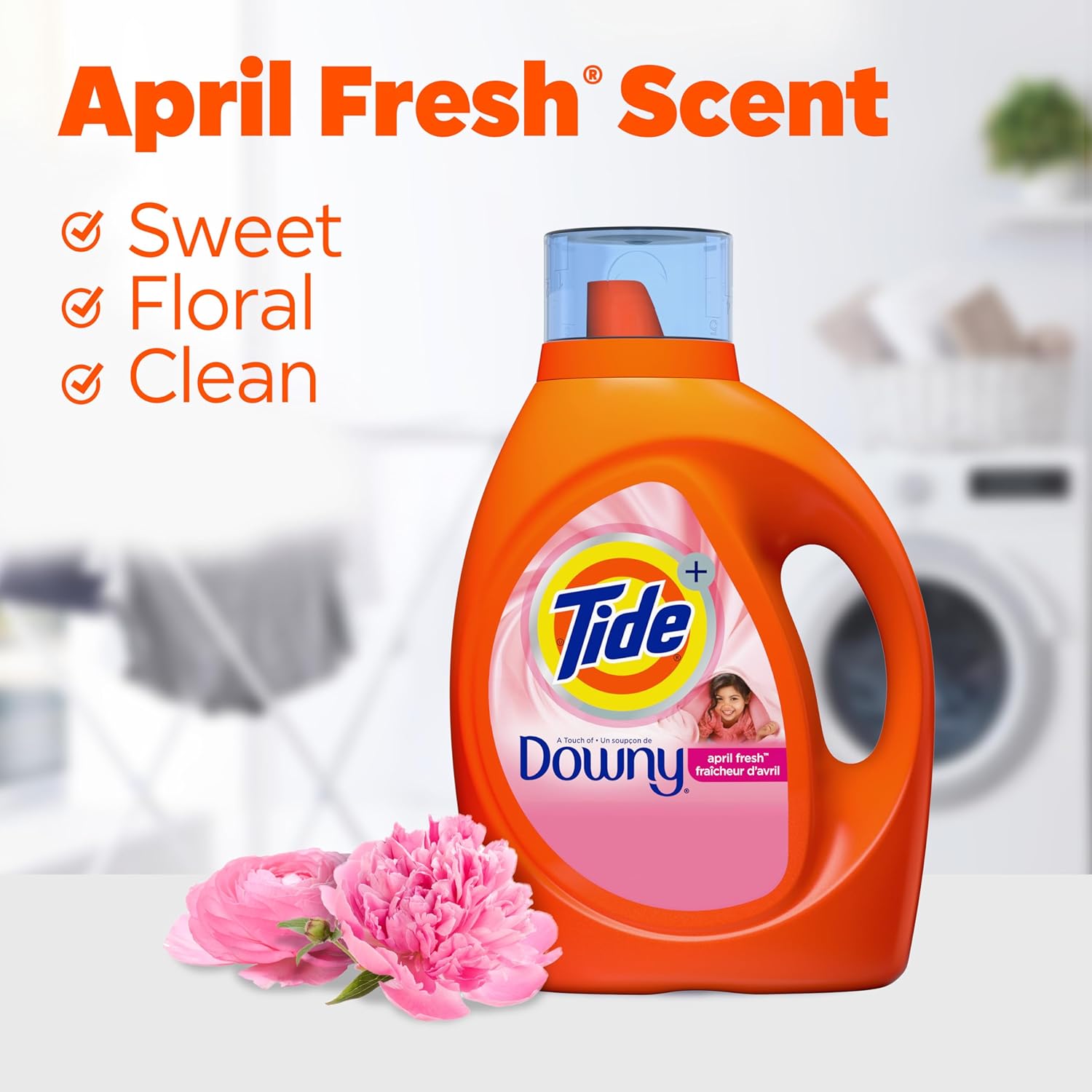 Tide Liquid Laundry Detergent with Touch of Downy, April Fresh Scent, 74 loads, 105 fl oz : Health & Household