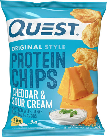 Quest Nutrition Protein Chips, Cheddar & Sour Cream, High Protein, Low Carb, 1.1 Ounce (Pack of 12)