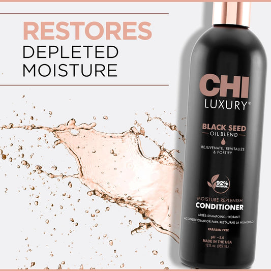 Chi Luxury Black Seed Oil, Moisture Replenish Conditioner, 355 Ml
