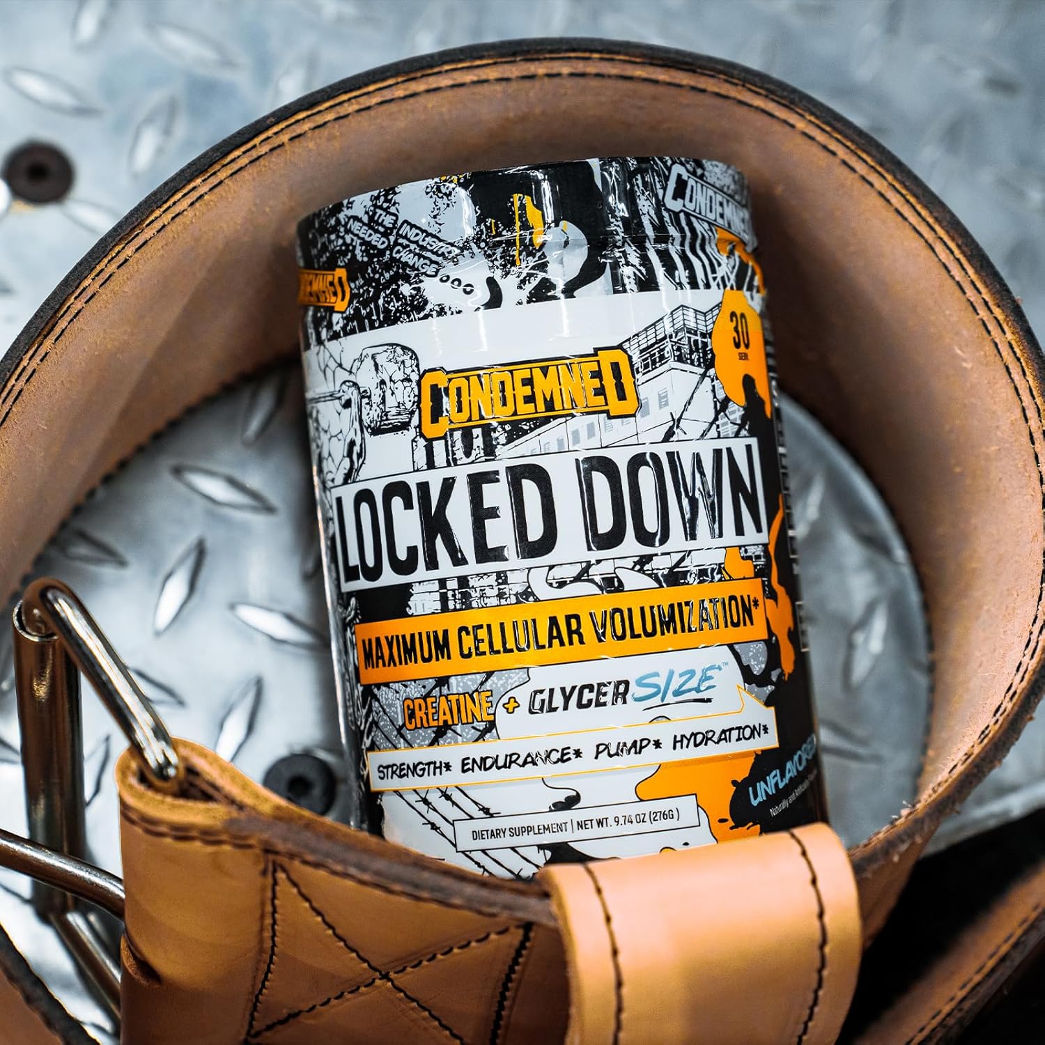 Condemned Labz Locked Down | Creatine Performance Complex | Creatine Monohydrate, Glycerol, Taurine | Enhanced Hydration, Energy & Stamina | 30 Servings (Unflavored) : Health & Household