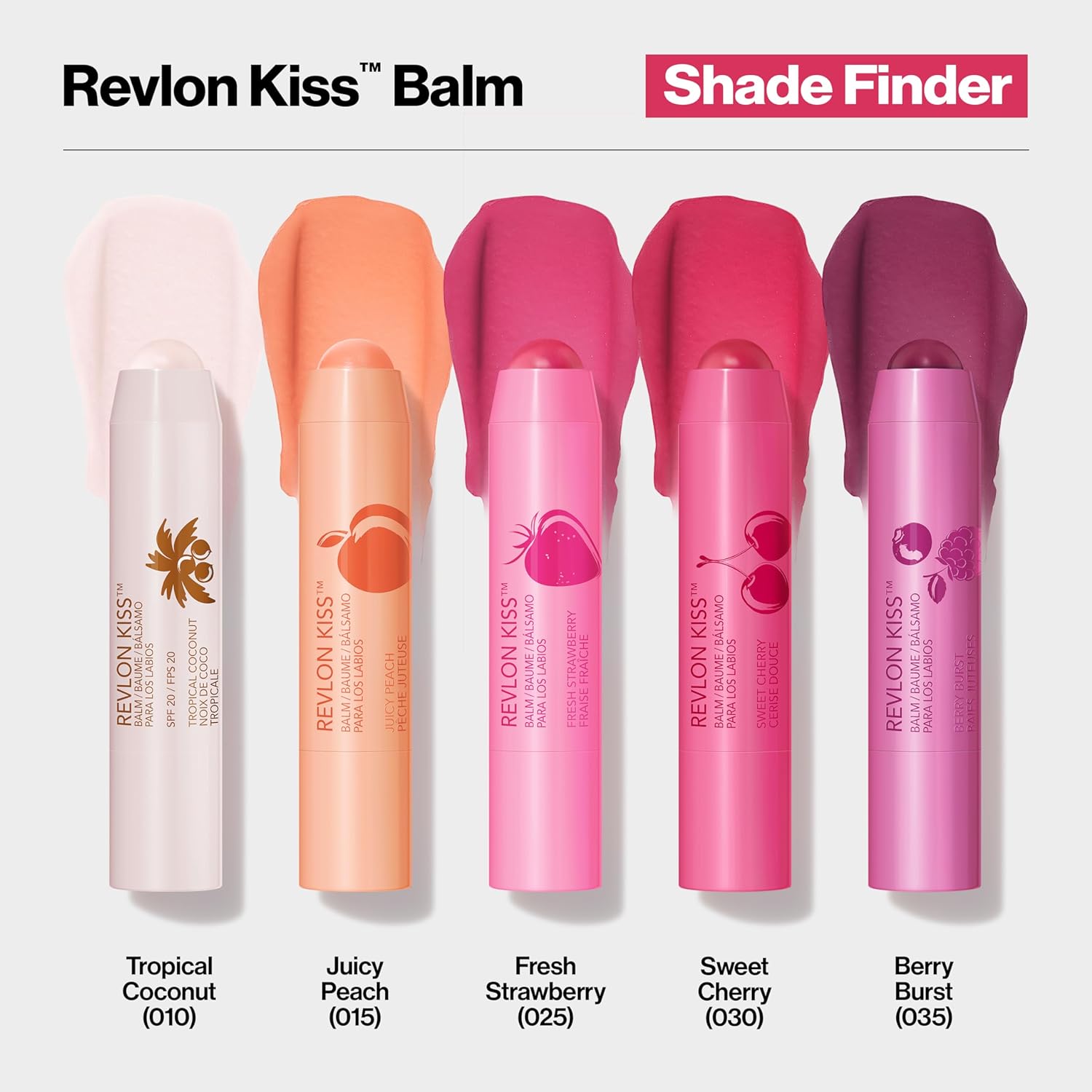 Revlon Lip Balm, Kiss Tinted Lip Balm, Face Makeup with Lasting Hydration, SPF 20, Infused with Natural Fruit Oils, 010 Tropical Coconut, 0.09 Oz : Beauty & Personal Care