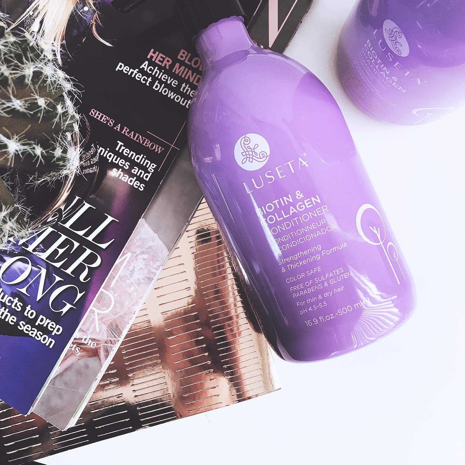 Luseta Biotin & Collagen Conditioner Thickening For Hair Loss & Fast Hair Growth - Infused With Argan Oil To Repair Damaged Dry Hair - Sulfate Free Paraben Free 16.9Oz