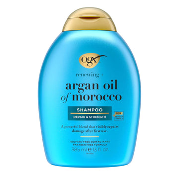 Ogx Renewing Argan Oil Of Morocco Shampoo, 13 Fl. Oz - Hydrating, Moisturizing & Damage Repairing Shampoo For Dry, Damaged Hair, Paraben & Sulfate Free Surfactants