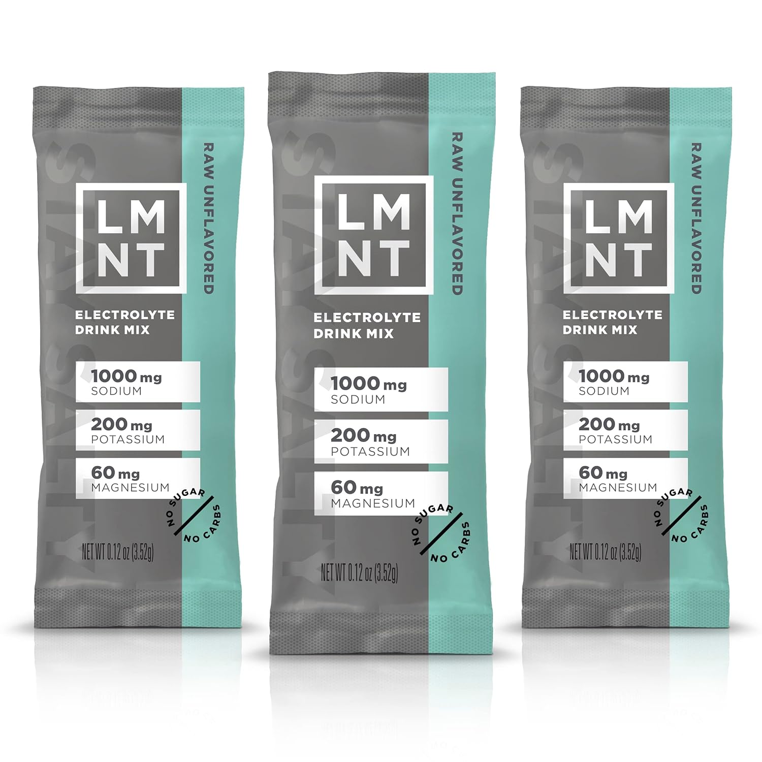 LMNT Zero-Sugar Electrolytes - Raw Unflavored Salt - Hydration Powder  | No Dodgy Ingredients | Keto & Paleo Friendly | 30 Sticks