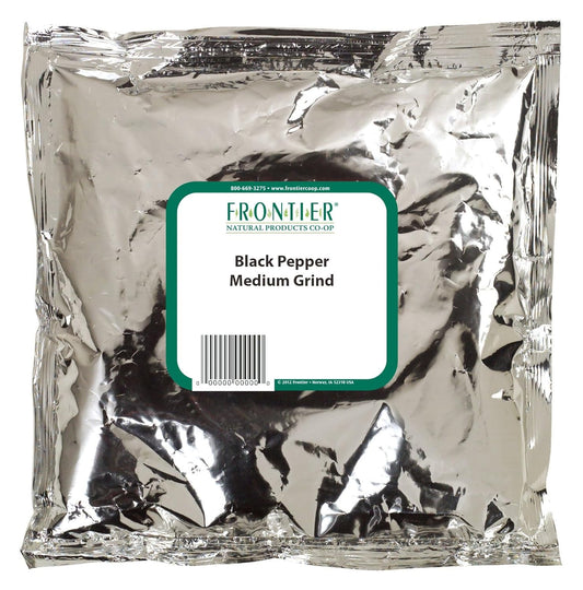 Frontier Co-Op Medium Ground Black Pepper, 1-Pound Bulk Bag, Full-Bodied Flavor And Aroma, Kosher