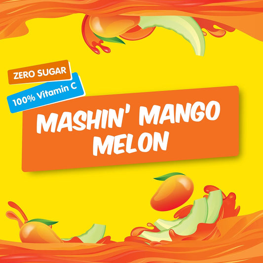 Hi-C Singles To Go Mashin' Mango Melon, Zero Sugar Powdered Drink Mix, Excellent Source Of Vitamin C, 8 Packets Per Box, 8 Count (Pack Of 12)