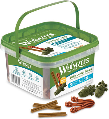 WHIMZEES ByWellness Variety Box, Mixed Shapes, Natural and Grain-Free Dog Chews, Dog Dental Sticks for Small Breeds, S (Pack of 56)??WHZ581