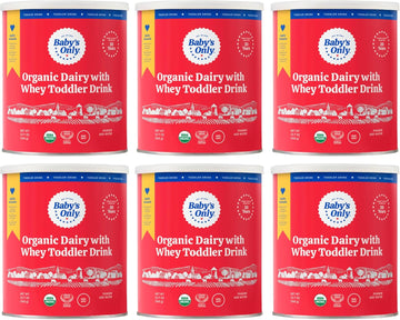 Baby'S Only Organic Dairy With Whey Toddler Drink, Milk Powder With Extra Whey Protein, Iron, Vitamin D, Toddlers 12 Months Old And Up, Organic Toddler Drink, Easy To Digest, 12.7 Oz, 6 Pack