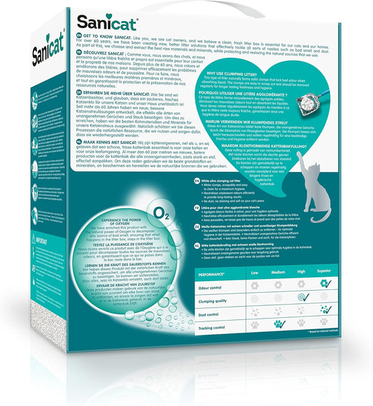 Sanicat - Active White Clumping Fragance-Free Cat Litter | Made of natural minerals with guaranteed odour control | Absorbs moisture and makes cleaning easier | 6 L capacity?PSANACWUV06L