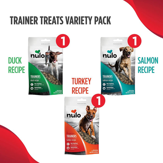 Nulo Freestyle Grain-Free Healthy Dog And Puppy Training Treats, Low Calorie Treats Made With Superfood Boost Ingredients, 2 Calories Per Treat, 4 Oz. Variety Pack